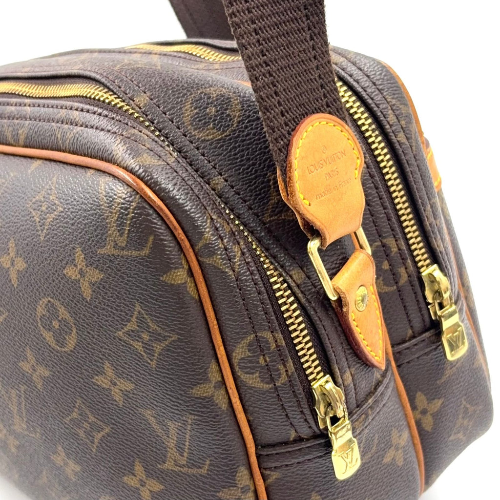 Louis Vuitton Reporter PM Monogram Leather Brown Light Shoulder Bag Gold — view 9
