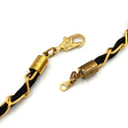 Chanel Perfume Bottle Nylon Glass Clear Gold Black Chain Necklace — view 5