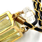Chanel Perfume Bottle Nylon Glass Clear Gold Black Chain Necklace — view 9