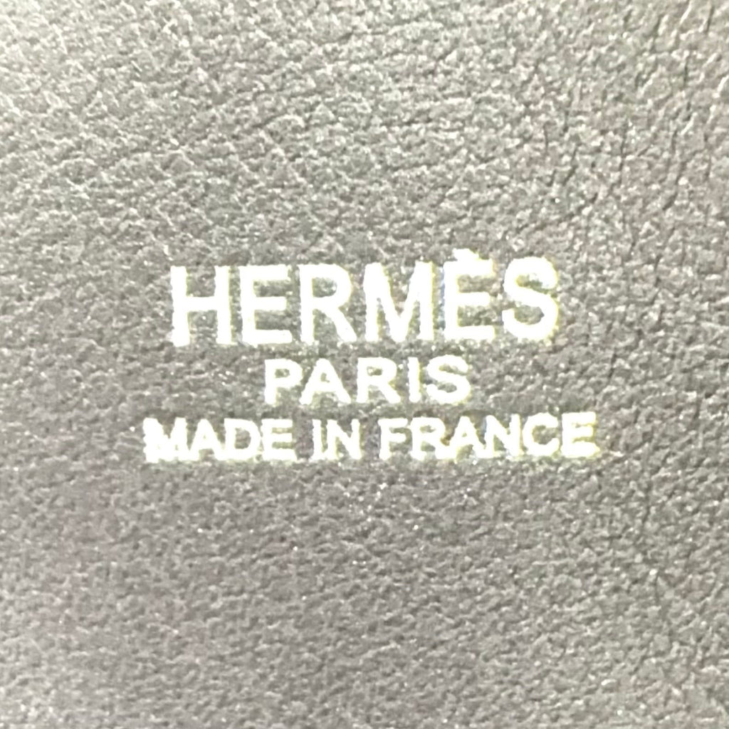 Hermes Potamos Cabas PM Leather Canvas Black Blue Handbag — view 4
