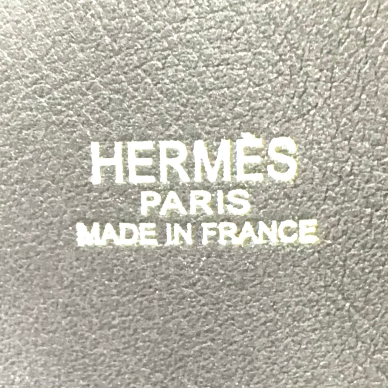 Hermes Potamos Cabas PM Leather Canvas Black Blue Handbag — view 4