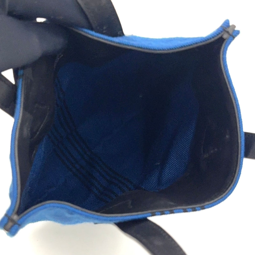 Hermes Potamos Cabas PM Leather Canvas Black Blue Handbag — view 3