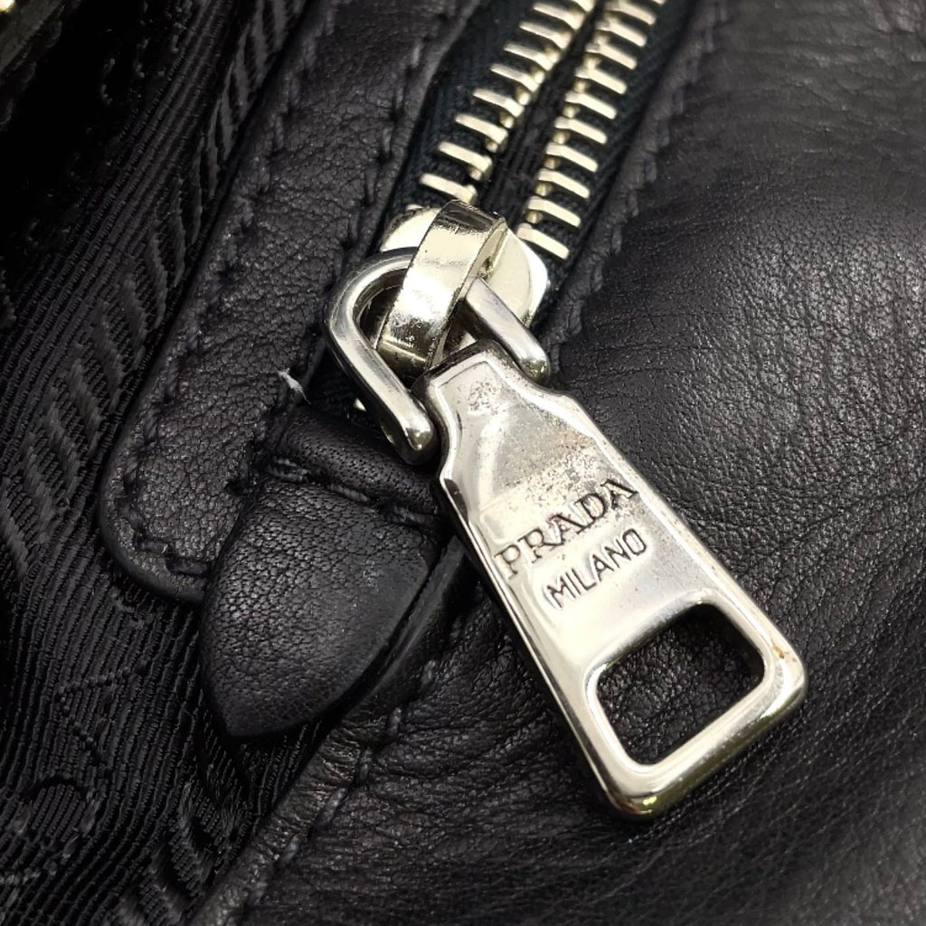 Prada Tessuto Wave Plastic Chain Nylon Purple Black Tote Silver — view 6