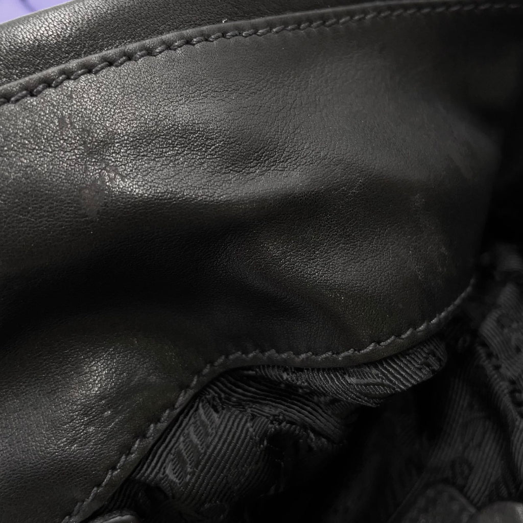 Prada Tessuto Wave Plastic Chain Nylon Purple Black Tote Silver — view 8