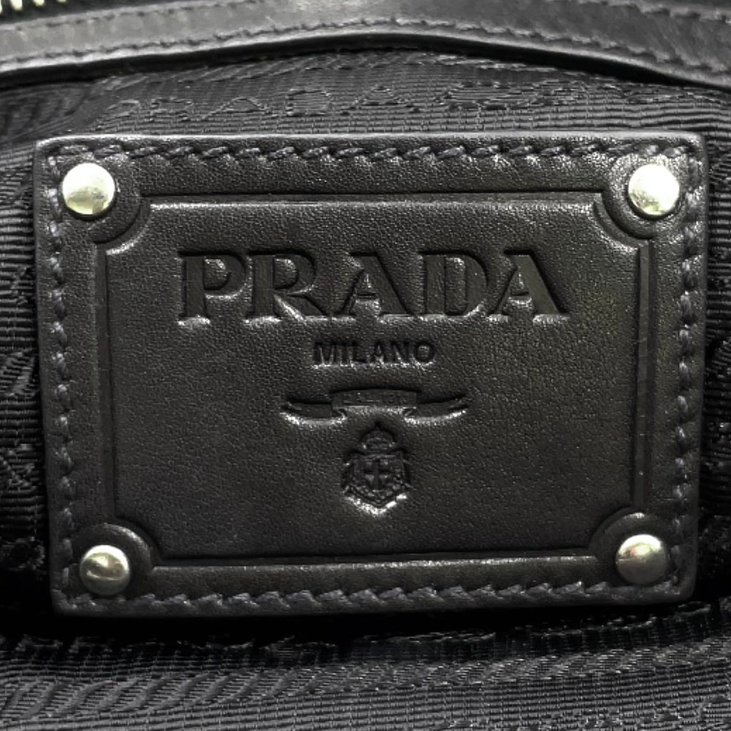 Prada Tessuto Wave Plastic Chain Nylon Purple Black Tote Silver — view 4