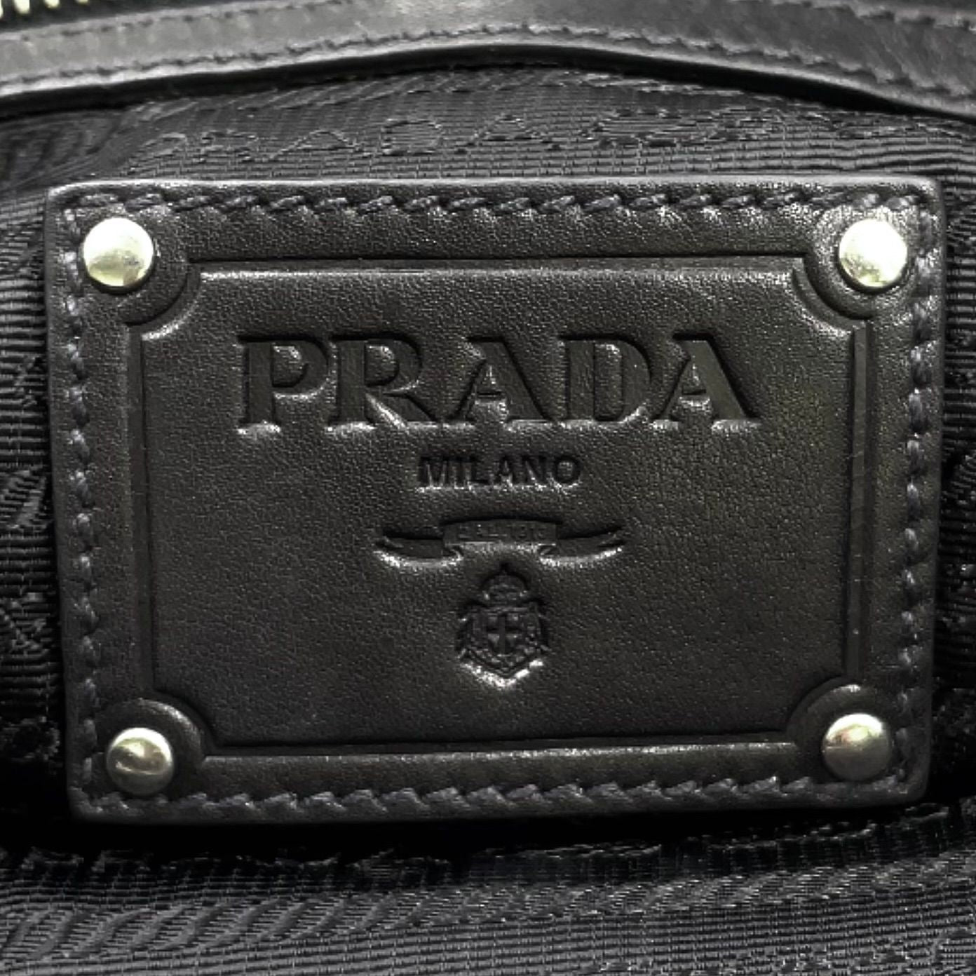 Prada Tessuto Wave Plastic Chain Nylon Purple Black Tote Silver — view 4