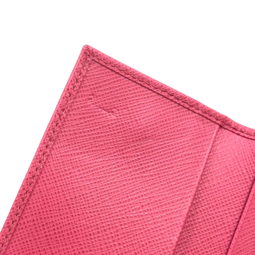 Prada Saffiano Metal 6 Leather Pink Key Case Gold Key Holder — view 9