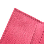 Prada Saffiano Metal 6 Leather Pink Key Case Gold Key Holder — view 9