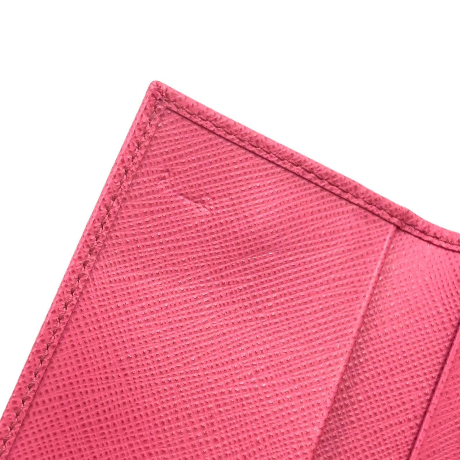 Prada Saffiano Metal 6 Leather Pink Key Case Gold Key Holder — view 9