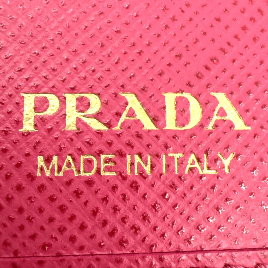 Prada Saffiano Metal 6 Leather Pink Key Case Gold Key Holder — view 4