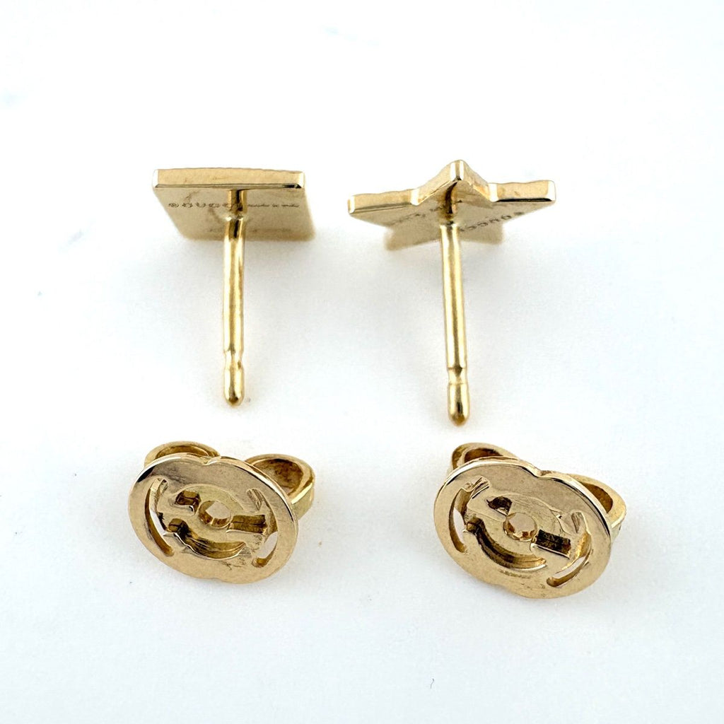 Gucci Star & Square Earrings YG Yellow Gold — view 4