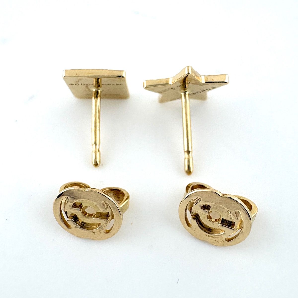 Gucci Star & Square Earrings YG Yellow Gold — view 4