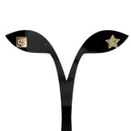 Gucci Star & Square Earrings YG Yellow Gold