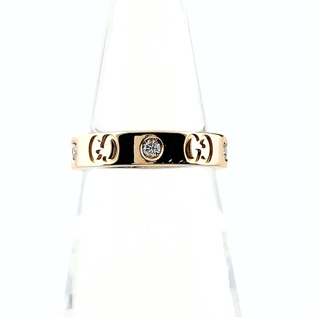 Gucci Icon Ring YG Yellow Gold Pave Diamond