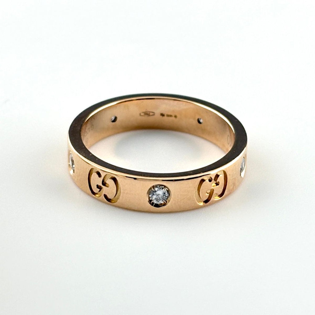 Gucci Icon Ring YG Yellow Gold Pave Diamond — view 2