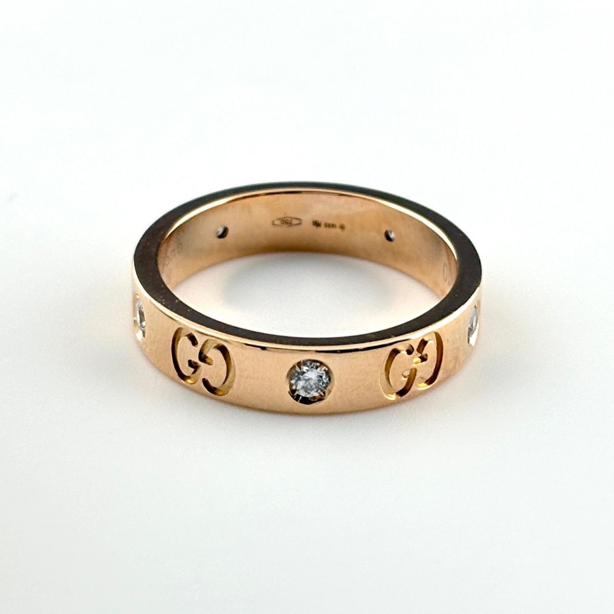 Gucci Icon Ring YG Yellow Gold Pave Diamond — view 2