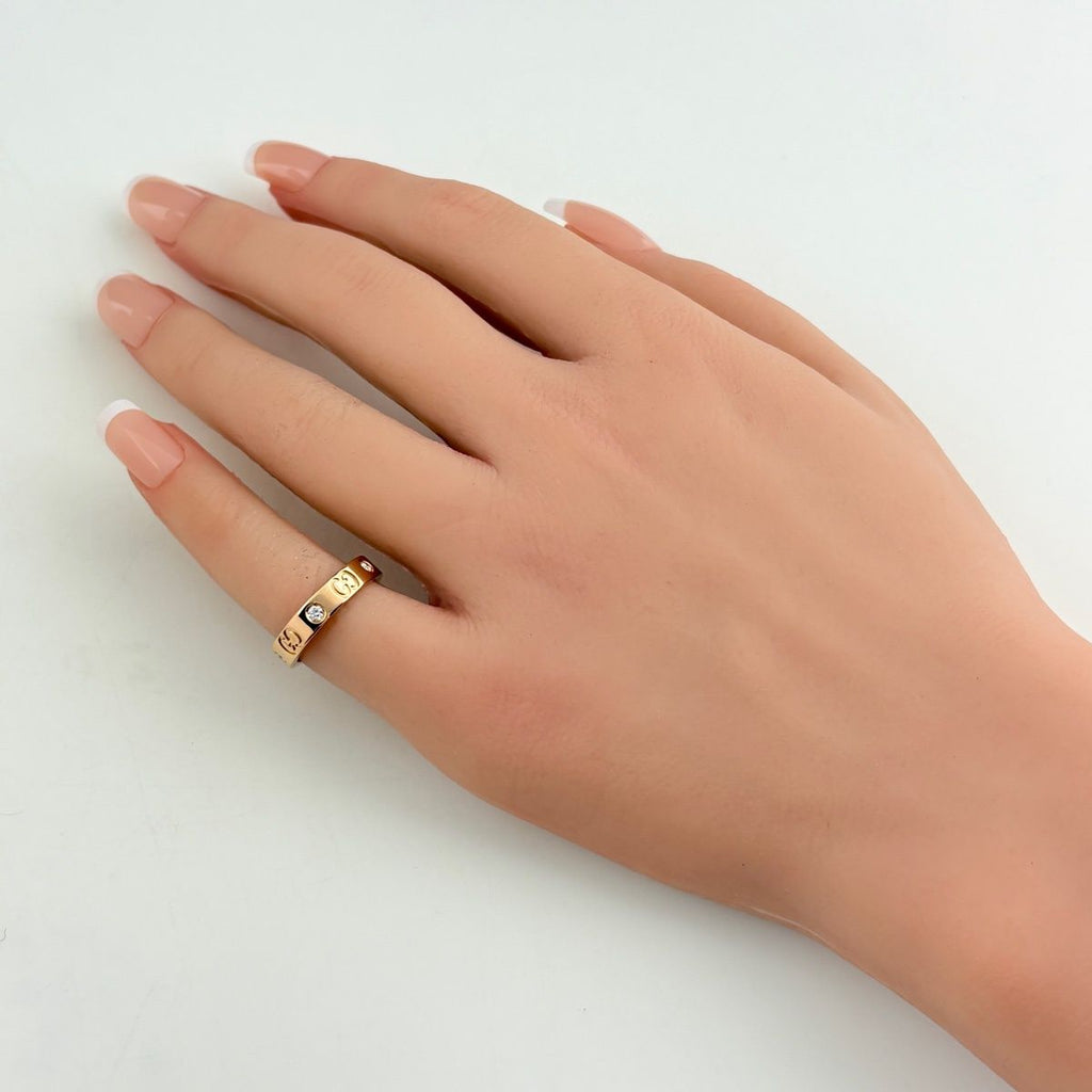 Gucci Icon Ring YG Yellow Gold Pave Diamond — view 4