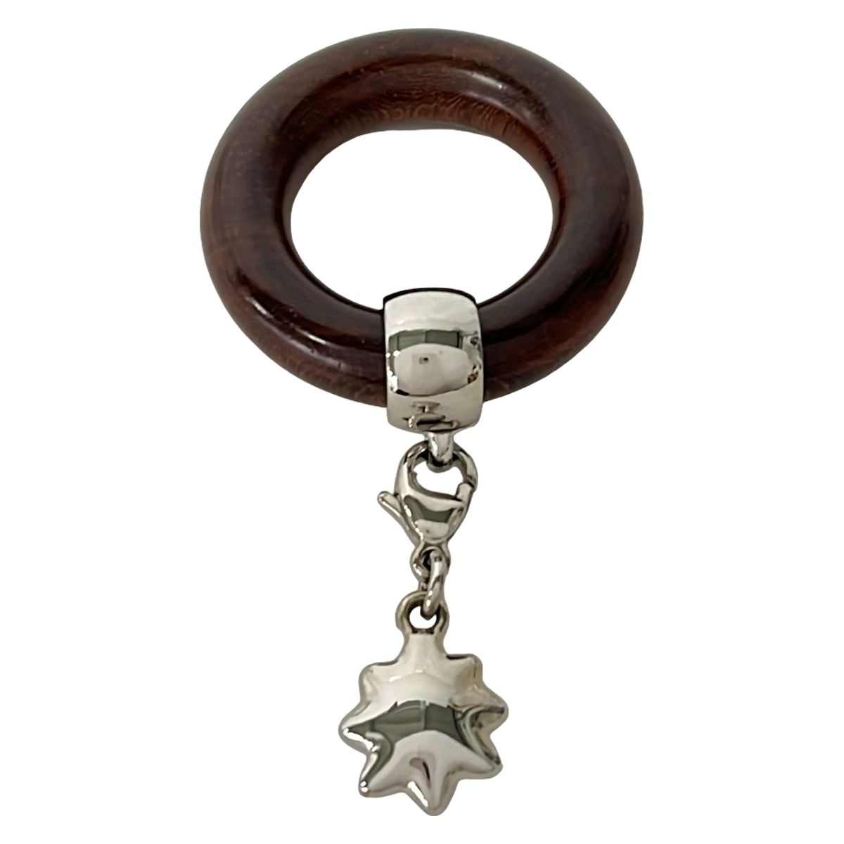 Hermes Scarf Ring Galaxy Dark Brown Silver