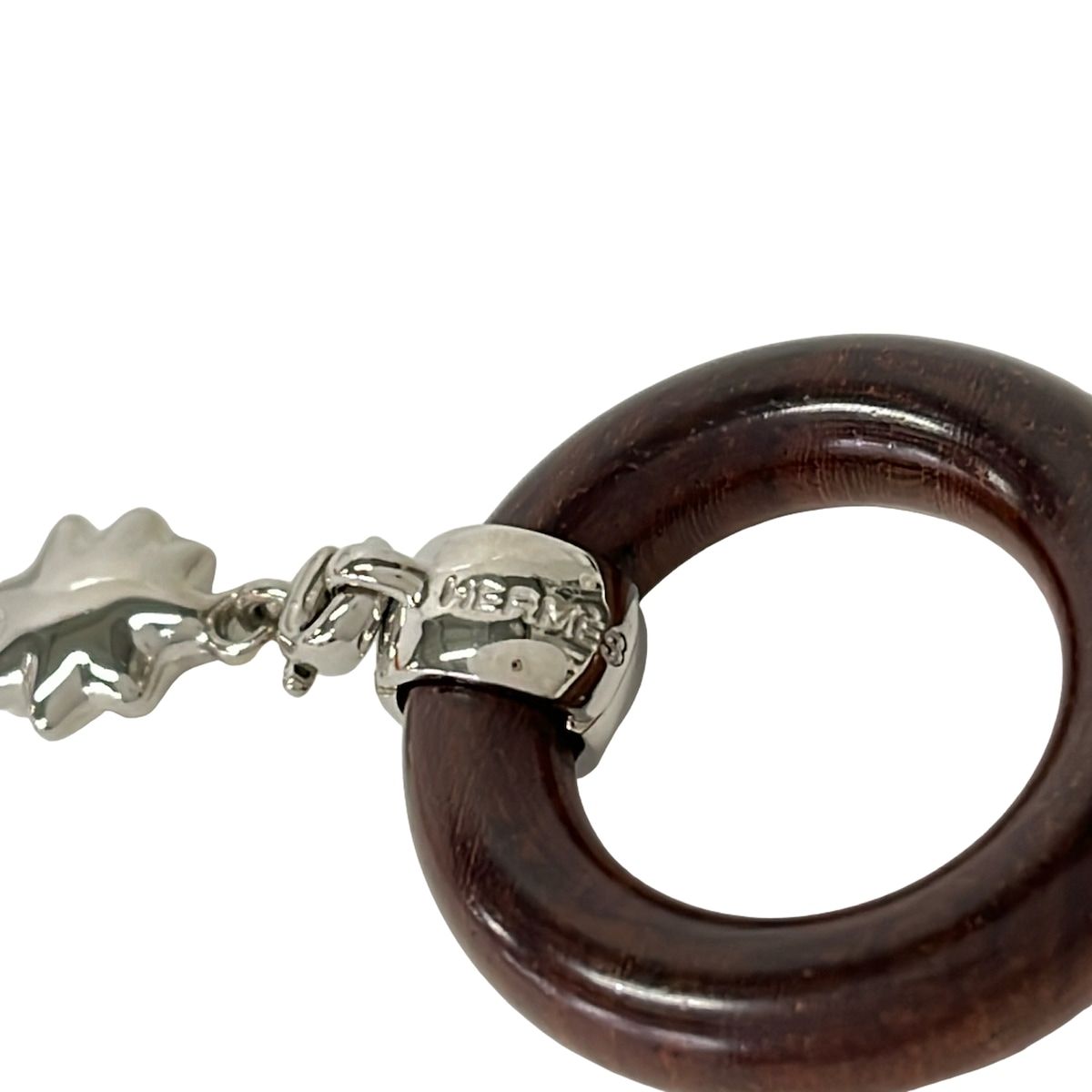 Hermes Scarf Ring Galaxy Dark Brown Silver — view 3