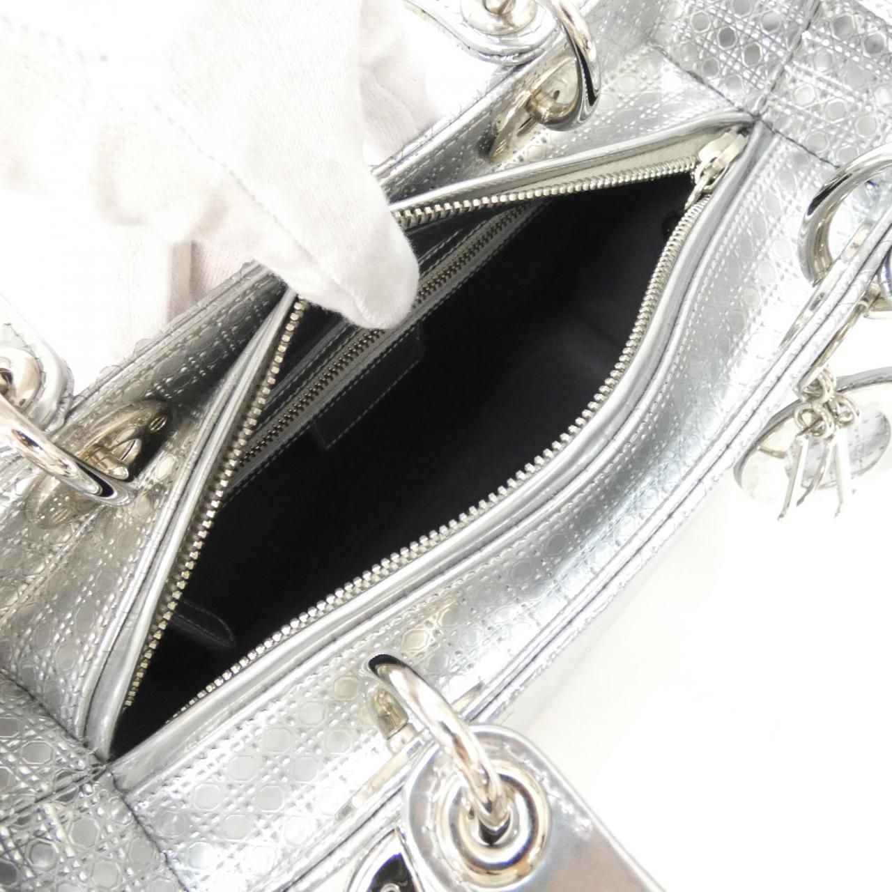 Dior Lady Bag Handbag Silver — view 6