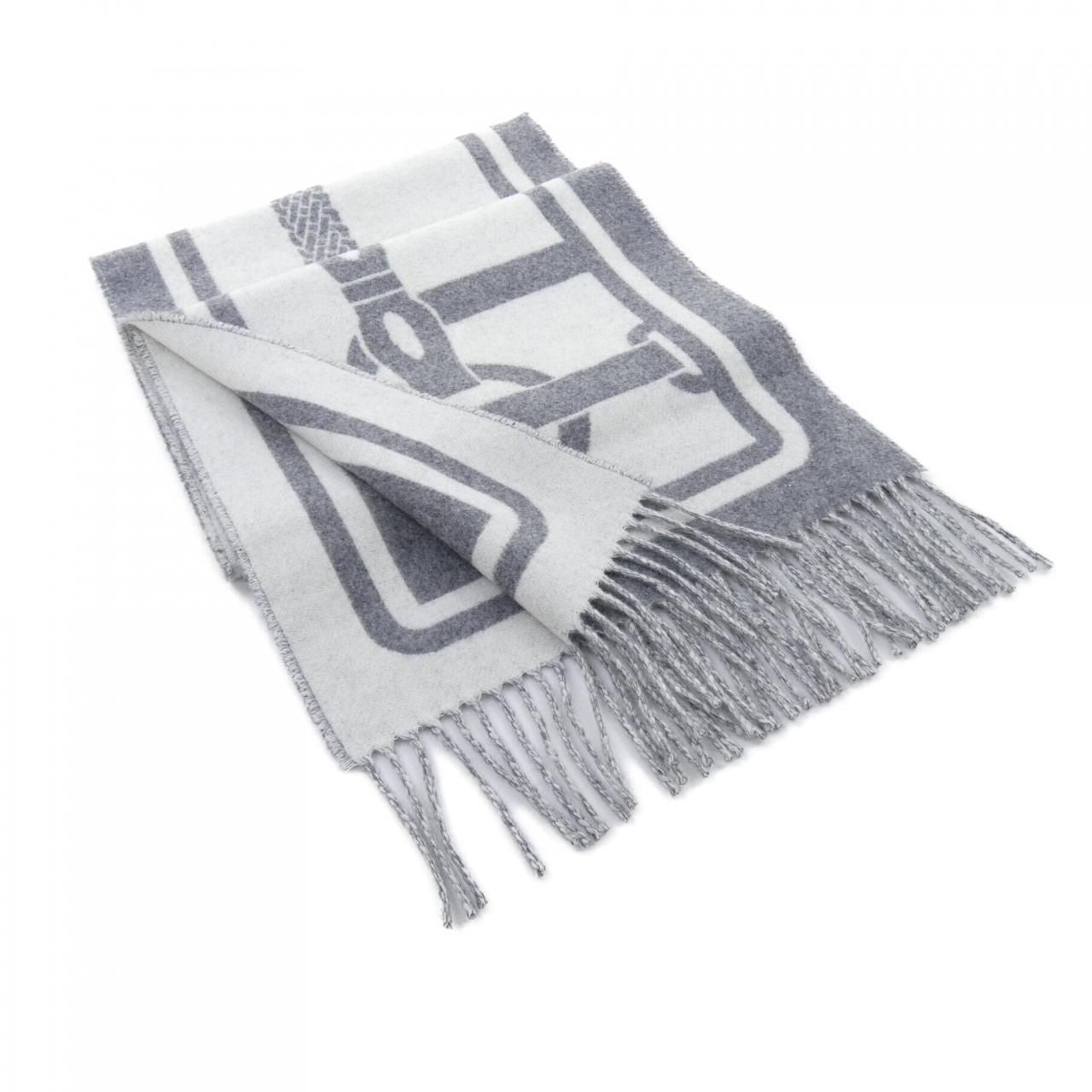 Hermes Coaching Scarf White