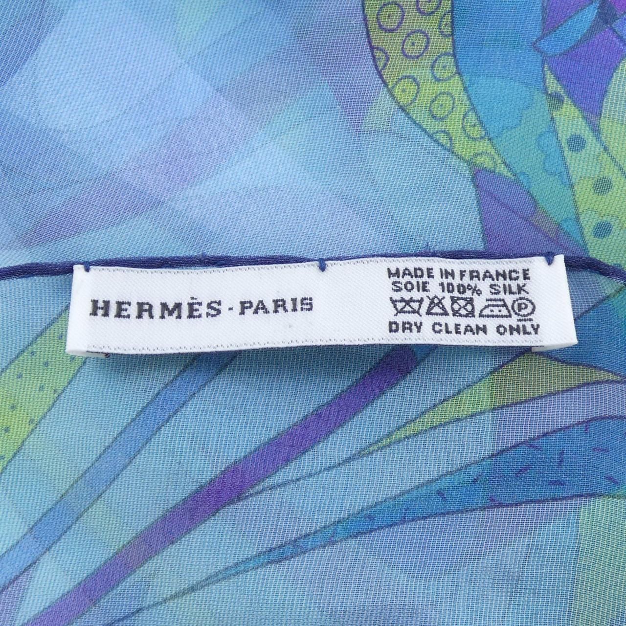 Hermes Stole Scarf Blue — view 3