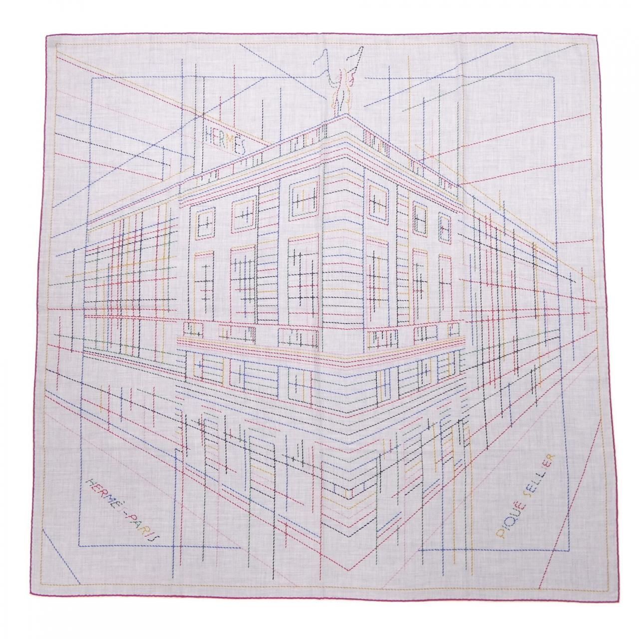 Hermes Pique Sellier Carre Shawl Scarf