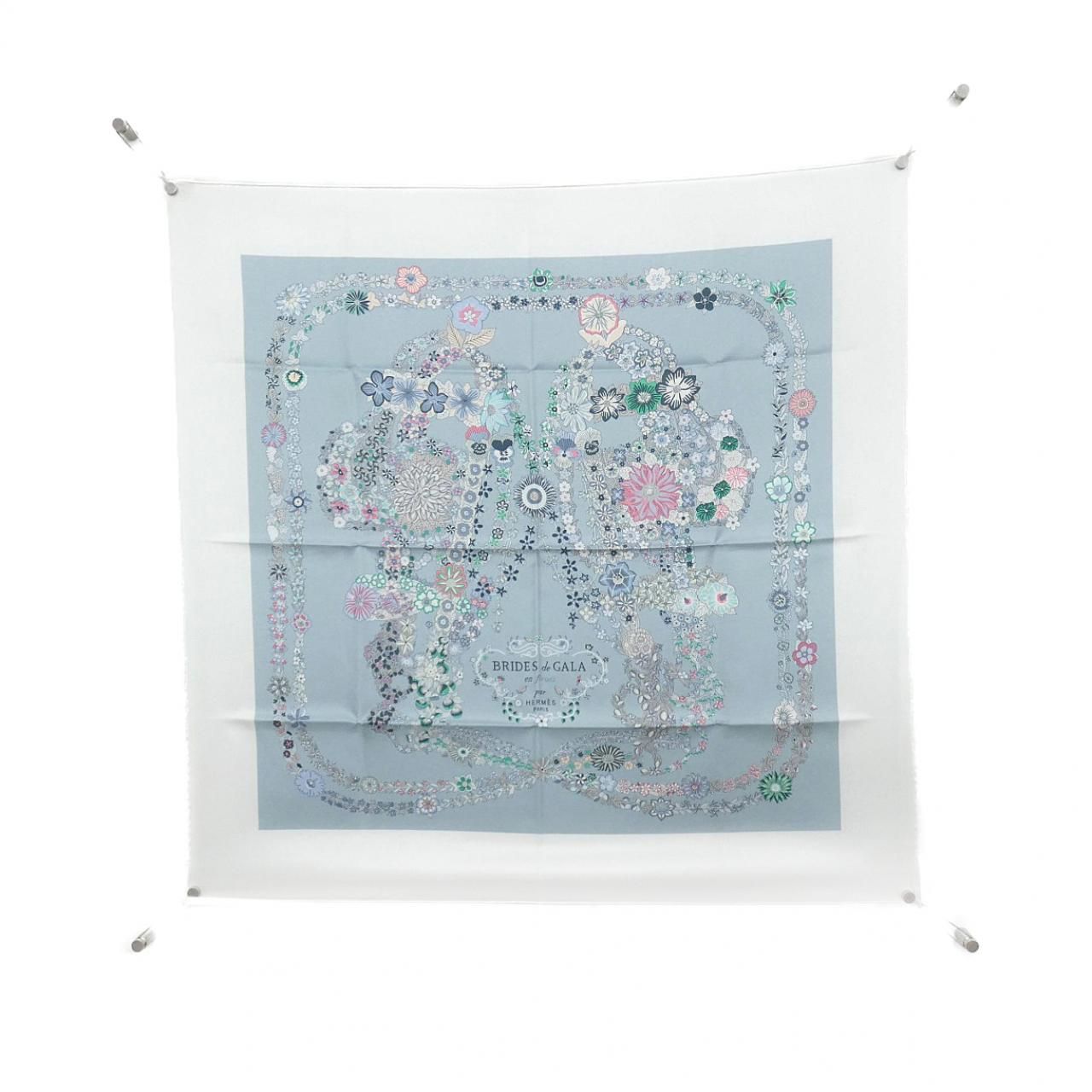 Hermes Brides de Gala en Fleurs Carre Scarf