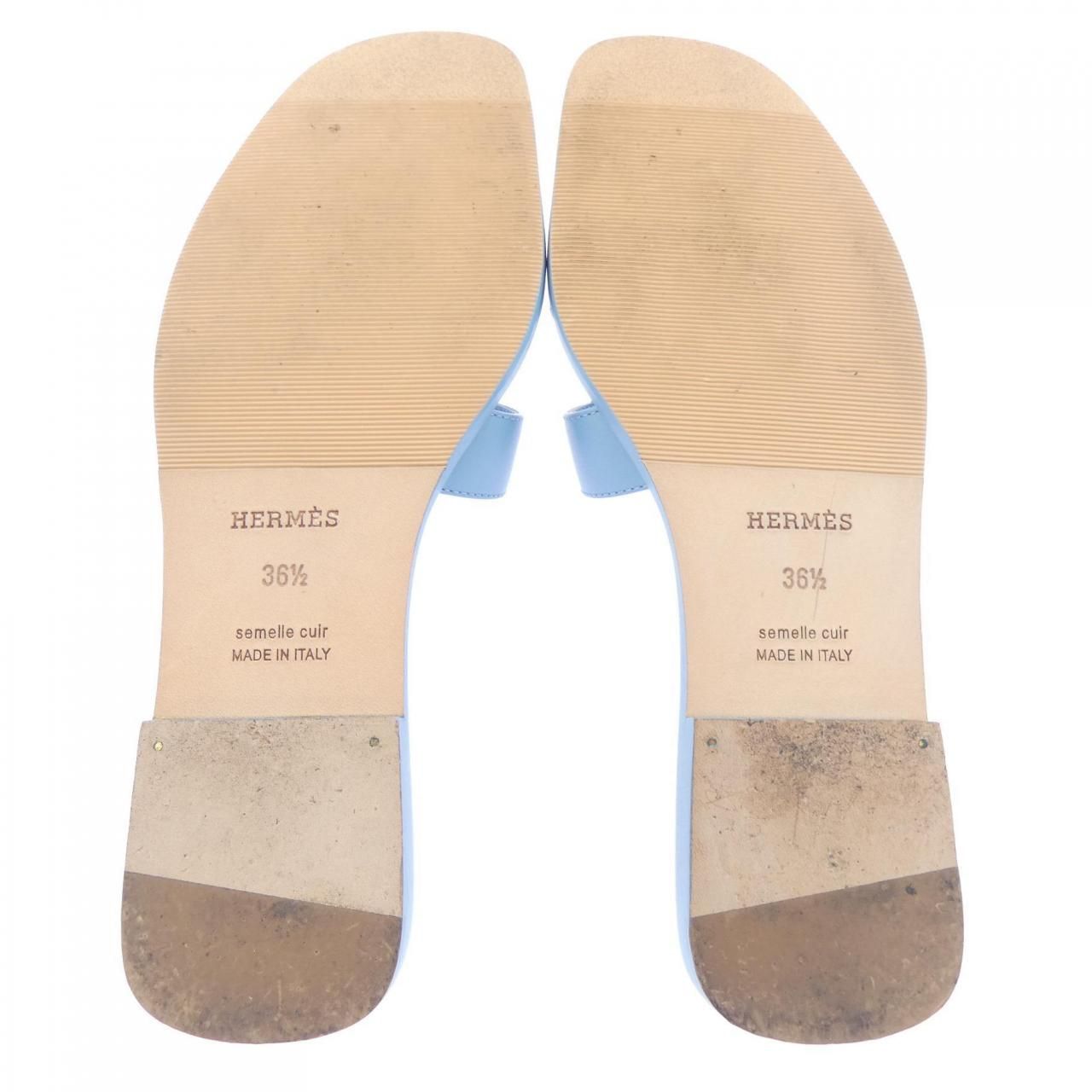 Hermes Oran Sandals Blue — view 4