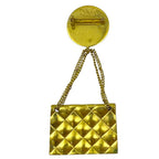Chanel Vintage CC Logo Brooch Quilted Bag Motif Gold Plated High Quality — view 2