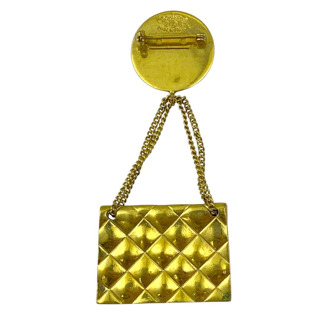Chanel Vintage CC Logo Brooch Quilted Bag Motif Gold Plated High Quality — view 2