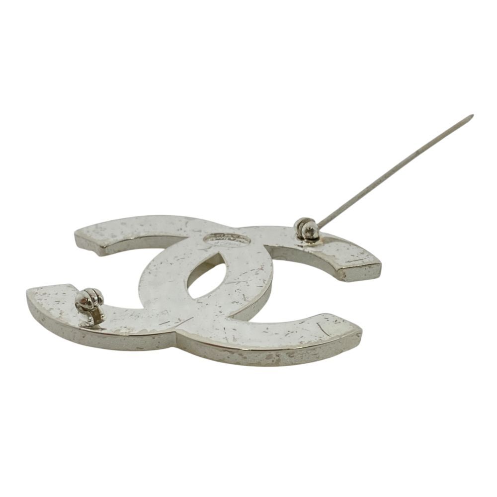 Chanel Vintage CC Logo Brooch Silver High Quality Presence — view 9