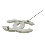 Chanel Vintage CC Logo Brooch Silver High Quality Presence — view 9