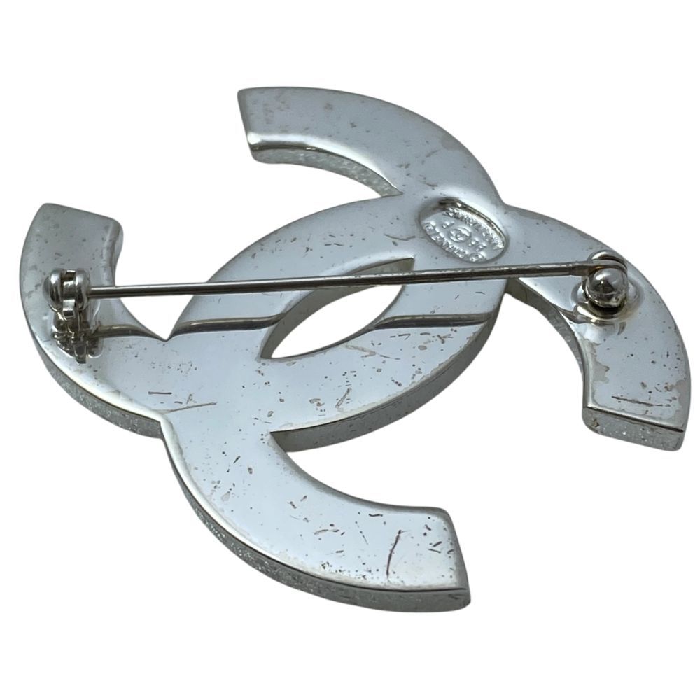 Chanel Vintage CC Logo Brooch Silver High Quality Presence — view 6