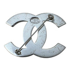 Chanel Vintage CC Logo Brooch Silver High Quality Presence — view 2