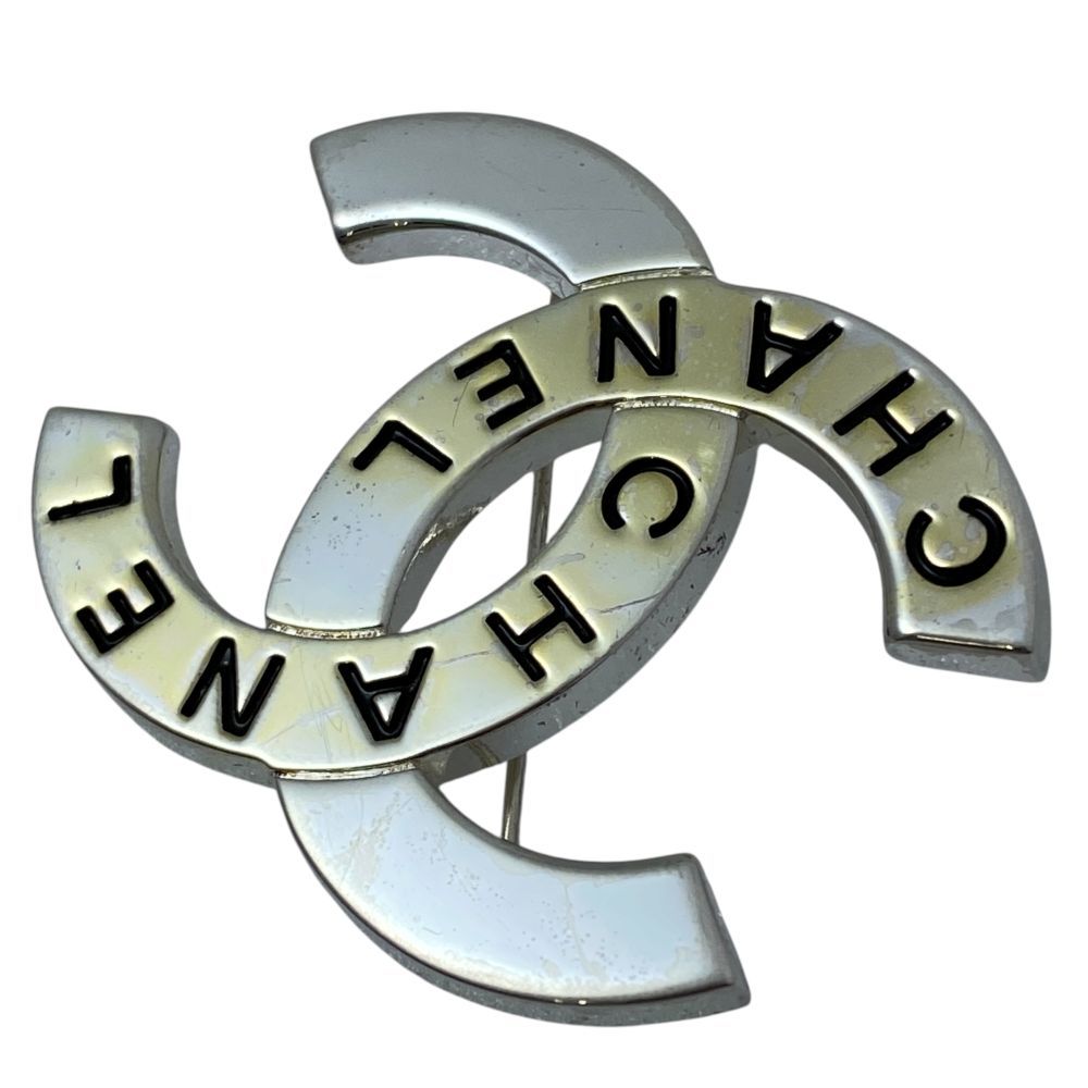 Chanel Vintage CC Logo Brooch Silver High Quality Presence — view 3