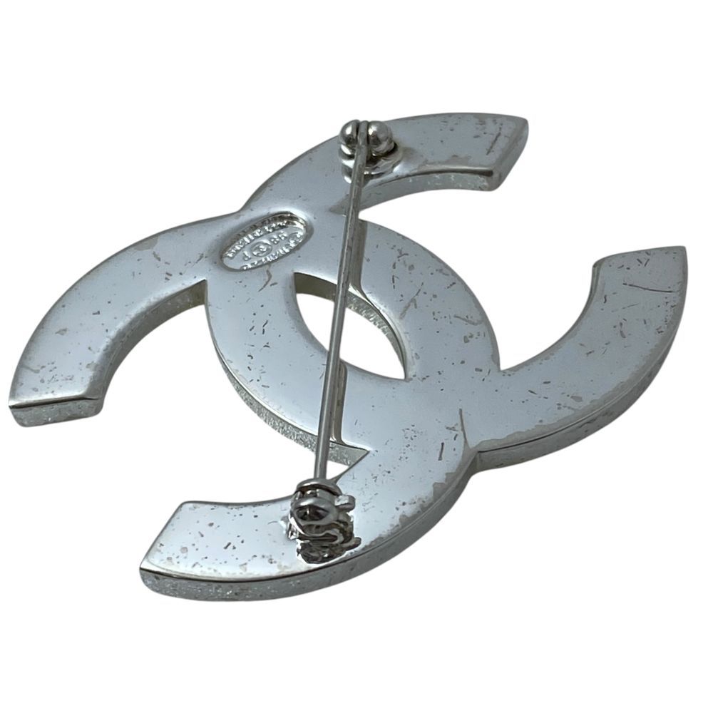 Chanel Vintage CC Logo Brooch Silver High Quality Presence — view 7