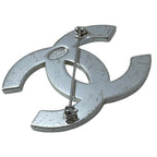 Chanel Vintage CC Logo Brooch Silver High Quality Presence — view 7
