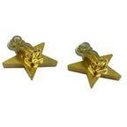 Chanel Vintage CC Logo Star Earrings Clip on Black Gold Quality Presence — view 6