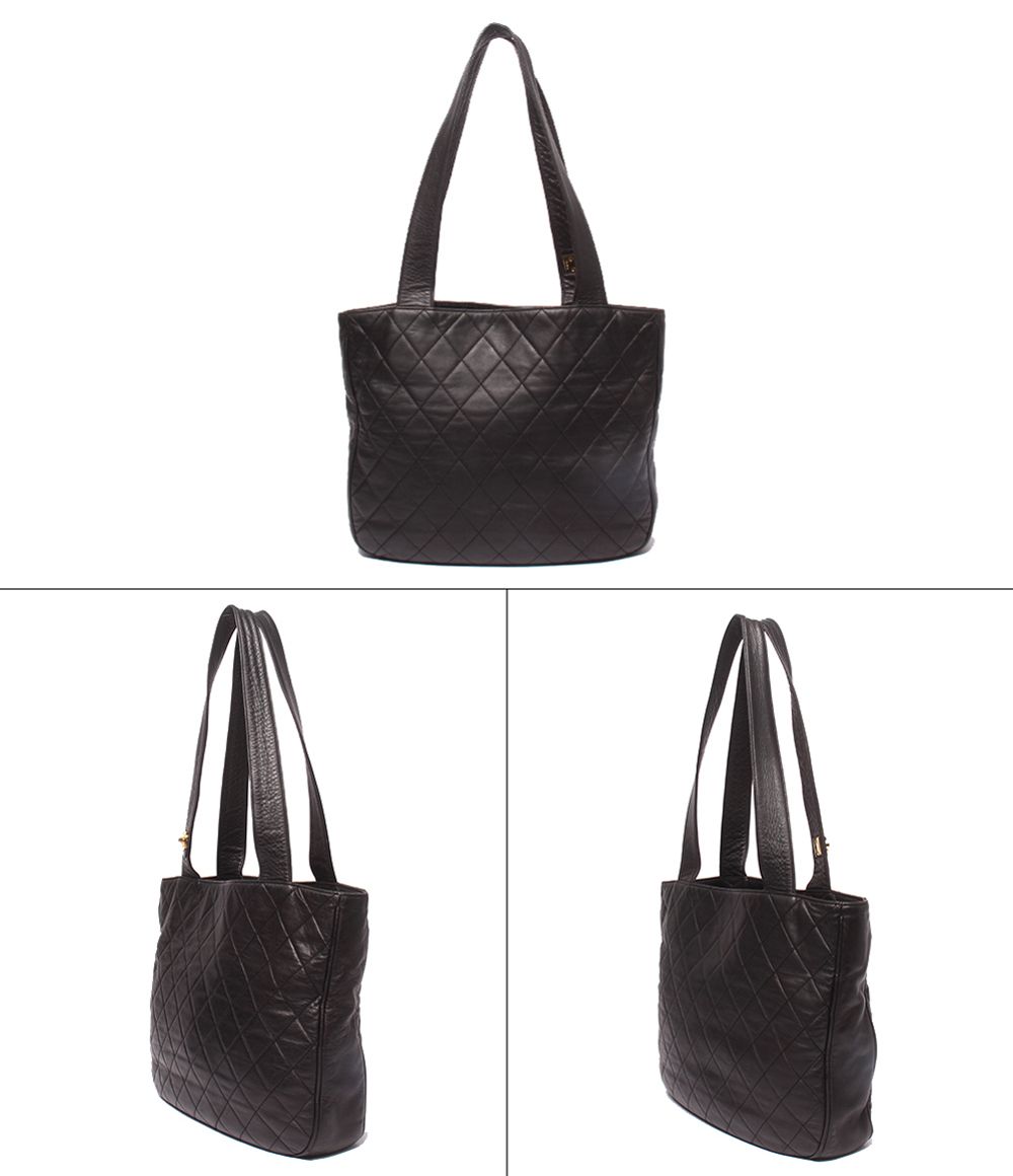Chanel Tote Shoulder Bag Gold Quilted — view 2