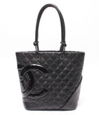 Chanel Tote Silver Cambon Line Lambskin