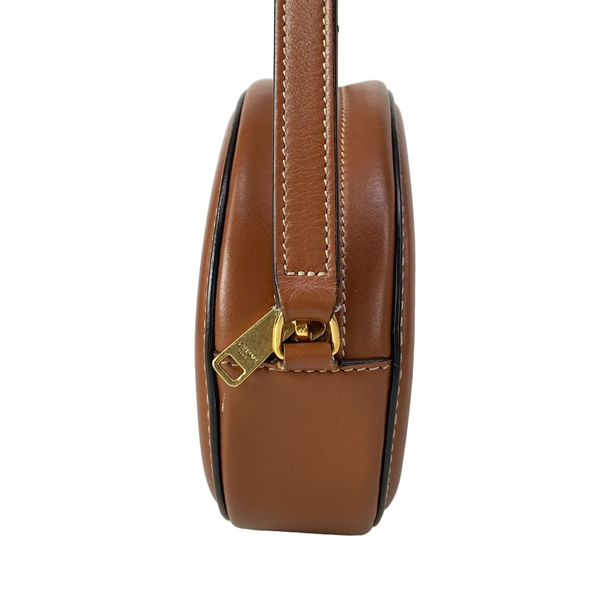 Celine Shoulder Bag Crossbody Oval Pass Cuill Triomphe Brown — view 2