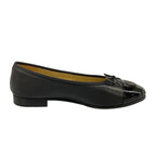 Chanel Flat Shoes 37.5 C Black CC Logo Ribbon Leather Lambskin — view 2