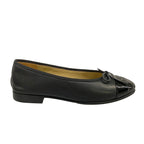 Chanel Flat Shoes 37.5 C Black CC Logo Ribbon Leather Lambskin — view 4
