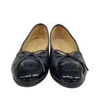 Chanel Flat Shoes 37.5 C Black CC Logo Ribbon Leather Lambskin — view 5