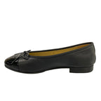 Chanel Flat Shoes 37.5 C Black CC Logo Ribbon Leather Lambskin — view 3