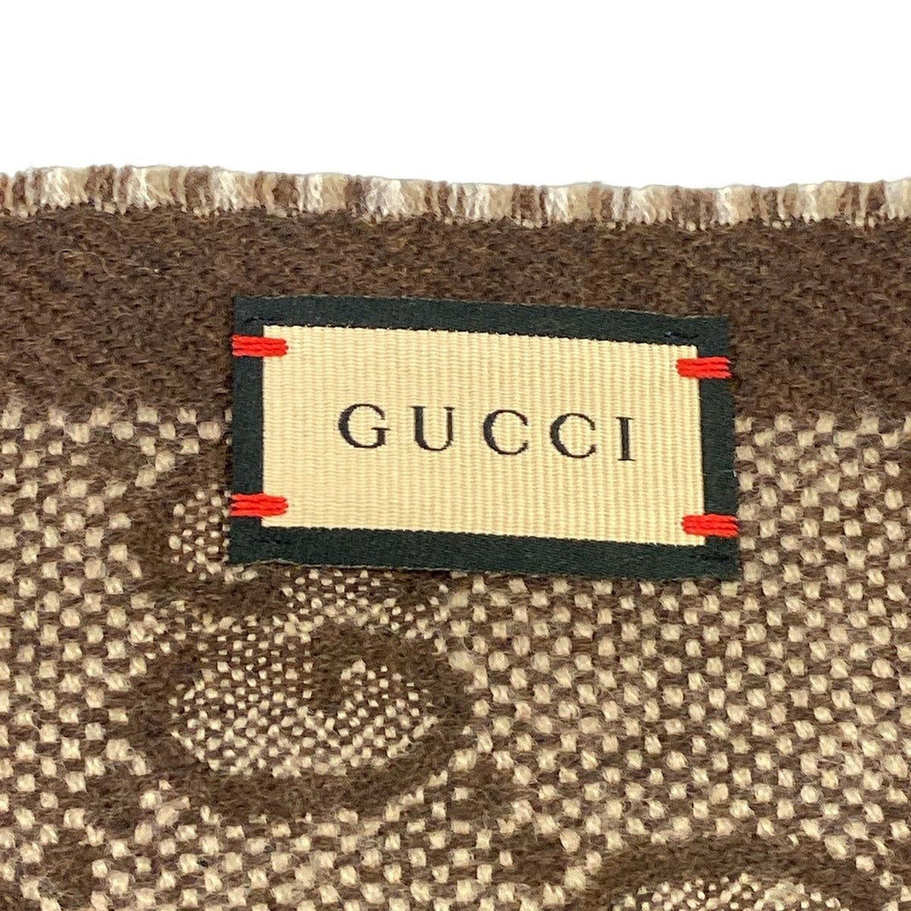 Gucci Scarf Navy GG Pattern Wool — view 2