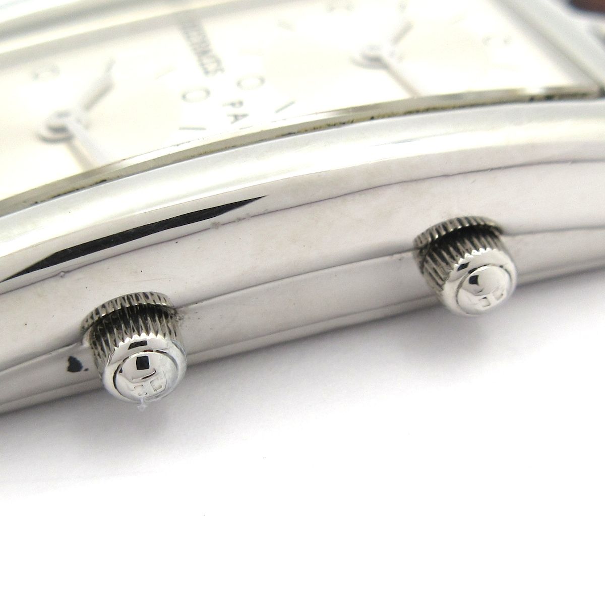 Hermes Watch Capecod Duzon Double Tour SS Leather Belt Silver — view 8