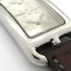 Hermes Watch Capecod Duzon Double Tour SS Leather Belt Silver — view 9