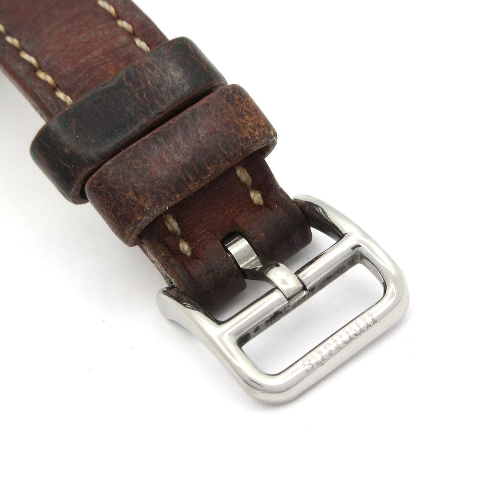 Hermes Watch Capecod Duzon Double Tour SS Leather Belt Silver — view 6